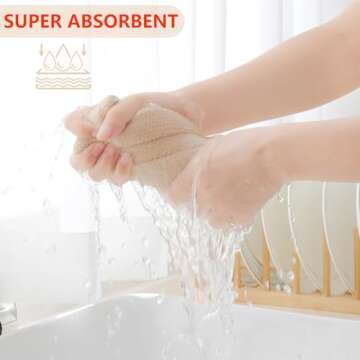 Homaxy 100% Cotton Waffle Weave Kitchen Dish Cloths, Ultra Soft Absorbent Quick Drying Dish Towels, 12 x 12 Inches, 12-Pack, Beige