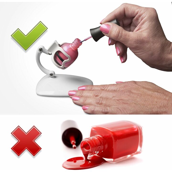 Nail Polish Bottle Holder with Tilted Anti-Spill Stand