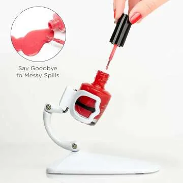 Nail Polish Bottle Holder with Tilted Anti-Spill Stand