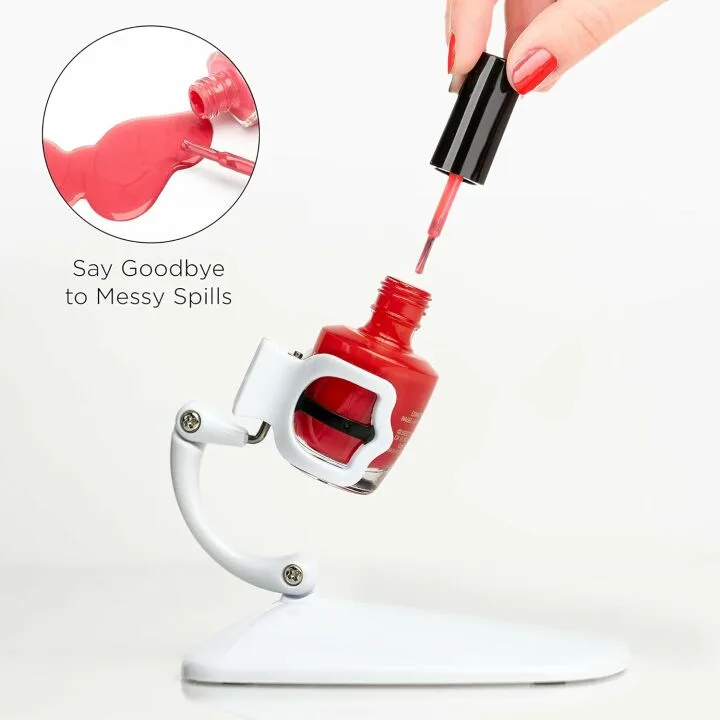 Nail Polish Bottle Holder with Tilted Anti-Spill Stand