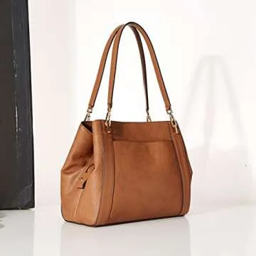 Calvin Klein Reyna Novelty Triple Compartment Shoulder Bag, Caramel