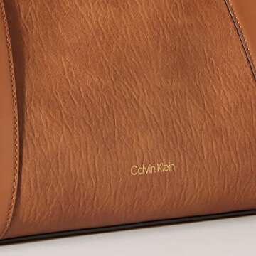 Calvin Klein Reyna Novelty Triple Compartment Shoulder Bag, Caramel