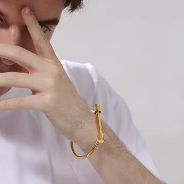 AILUOR Unisex Bar Screw Bracelet - Durable & Stylish Accessory