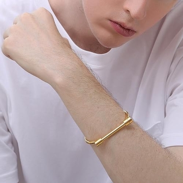 AILUOR Unisex Bar Screw Bracelet - Durable & Stylish Accessory