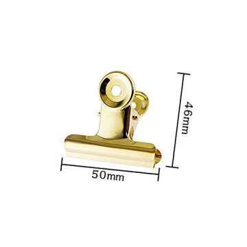 20 Pack 2 Inch Polished Steel Clips, Metal Bulldog Binder Clips, Large Hinge Paper Clips Clamps for ...