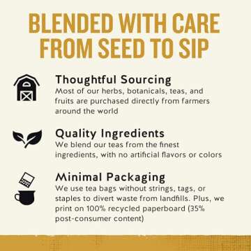 Celestial Seasonings Chamomile Tea Bags - Honey Vanilla Herbal Tea, Caffeine Free, 20 Bags Per Box (Pack of 6)