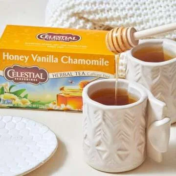 Celestial Seasonings Chamomile Tea Bags - Honey Vanilla Herbal Tea, Caffeine Free, 20 Bags Per Box (Pack of 6)