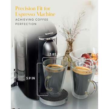 Kitchables Double Wall Glass Coffee Mugs Set of 2, 16oz Insulated Glass Coffee Mugs for Cappuccino, Latte, Tea, Espresso - Latte Cup - Tazas Para Cafe