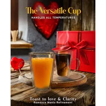 Kitchables Double Wall Glass Coffee Mugs Set of 2, 16oz Insulated Glass Coffee Mugs for Cappuccino, Latte, Tea, Espresso - Latte Cup - Tazas Para Cafe