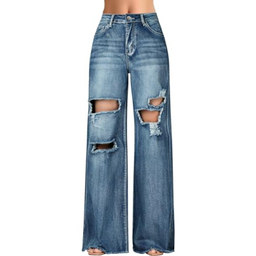 Stylish Roswear High Waist Ripped Boyfriend Jeans