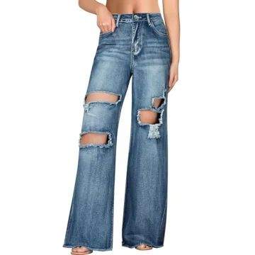 Stylish Roswear High Waist Ripped Boyfriend Jeans