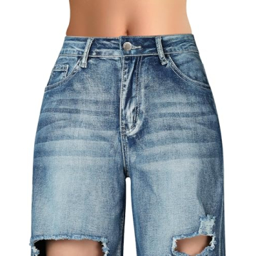 Stylish Roswear High Waist Ripped Boyfriend Jeans