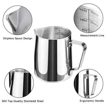 HOFASON Stainless Steel Frothing Pitcher for Perfect Lattes