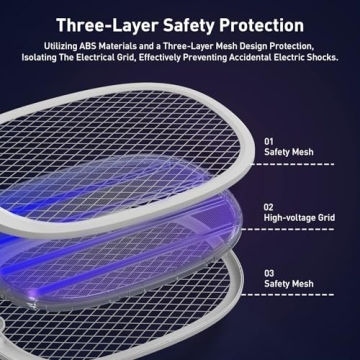 Bug Zapper Racket Rechargeable Electric Fly Swatter 2000mAh