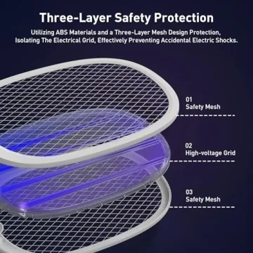 Bug Zapper Racket Rechargeable Electric Fly Swatter 2000mAh