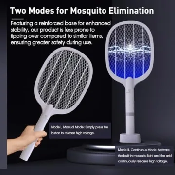Bug Zapper Racket Rechargeable Electric Fly Swatter 2000mAh