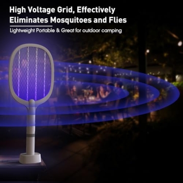 Bug Zapper Racket Rechargeable Electric Fly Swatter 2000mAh