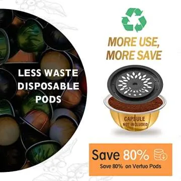 CAPMESSO Reusable Coffee Capsule Lids for Reusable Nespresso Pods Vertuo, Food Grade Silicone Caps for Any Sizes of Refillable Vertuo Pods with Scoop and Brush (5PCS Silicone Caps)