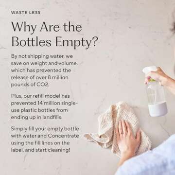 Branch Basics Premium Starter Kit in Glass: All Purpose Cleaner, Glass Cleaner, Bathroom Cleaner, Wash Bottle, and Laundry Bottle (3 Glass Spray Bottles + Concentrate) Fragrance-Free