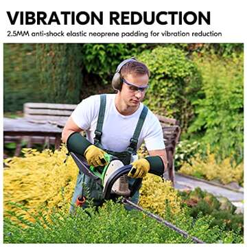 Vgo... Safety Work Gloves Men,Extra-long Cuff, Cow Grain Leather,Puncture-proof, Thornproof, Durability, Touchscreen,Gardening (1 Pair,Size XL, Golden Green, CA7472)