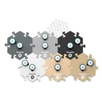 FluentPet Speak Up Key Vocab Kit with Clearer Upward-Facing Sound - 12 Recordable Buttons for Dogs & 6 Neutral HexTiles | Dog & Cat Communication Buttons Set | with Batteries