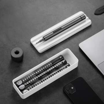 wowstick Lithium Precision Screwdriver wowstick 1F+ With LED Light And Magnetic Mat, Electric Screwdriver Rechargeable Repair Tool kits Including 56 Bits Extend Bar For Most Electronics Devices