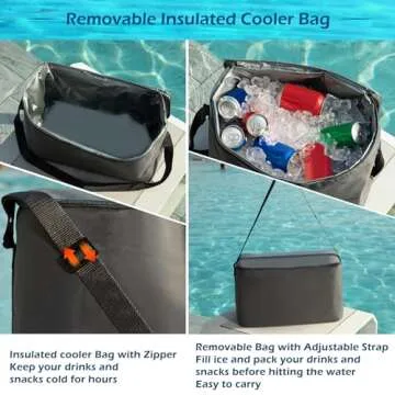 Jasonwell Inflatable River Tube Float - 2 Person Heavy Duty River Float Pool Floats with Removable Cooler Lake Water Tubes for Floating River Raft Lounge Floatie with 2 Cup Holders for Adults (D-Blue)