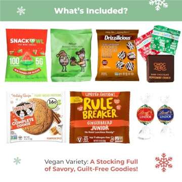 Vegan Snacks Stocking Stuffers: Pre-Filled Christmas Vegan Stockings of Candies Gourmet Snacks, Vega...