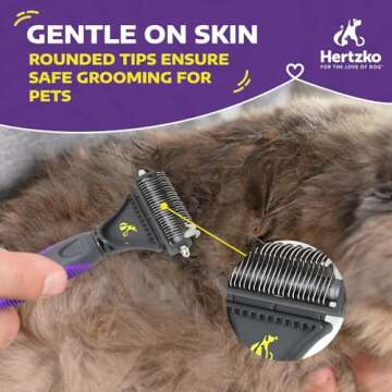 Hertzko Cat Dematting Tool Double Sided Dog and Cat Dematting Comb - for All Pets - Effortlessly Removes Tangles, Mats, and Loose Fur - Safe, Easy Grooming for Cats and Dogs