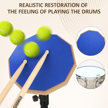 GrowDaily 8" Drum Practice Pad Set with Stand