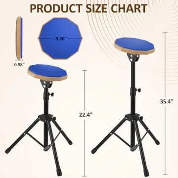 GrowDaily 8" Drum Practice Pad Set with Stand