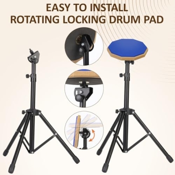 GrowDaily 8" Drum Practice Pad Set with Stand