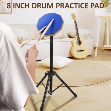 GrowDaily 8" Drum Practice Pad Set with Stand