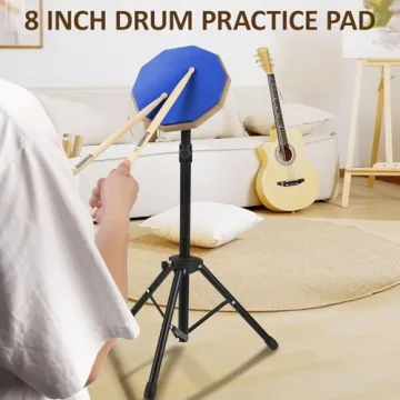 GrowDaily 8" Drum Practice Pad Set with Stand