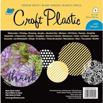 Grafix Opaque Craft Plastic Sheets - 12"x12" for Creative Projects