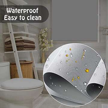 LUCKUP Blackout Roller Shades Window Blinds with Valance Cover Waterproof UV Protection Privacy Thermal Insulated Fabric for Bedroom Bathroom Patio Door and Office Easy Install (30" W x 72" H-Grey)