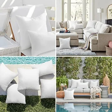 Ashler Waterproof Pillow Inserts Set of 4 for Outdoor Use
