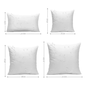 Ashler Waterproof Pillow Inserts Set of 4 for Outdoor Use