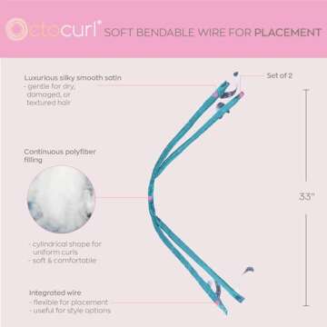 Octocurl Ribbon Curlers - Heatless Curling Headband - Satin (Jade Mermaid)