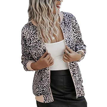 ECOWISH Floral Bomber Jacket for Women - Stylish & Lightweight