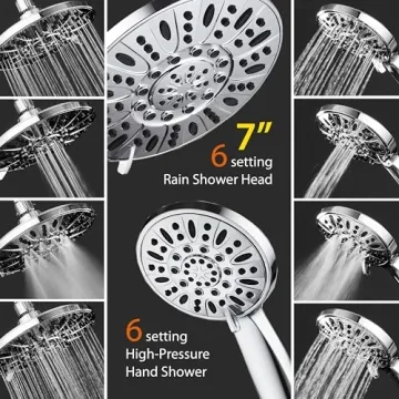 AquaDance Premium 7" High Pressure Rainfall Combo Shower