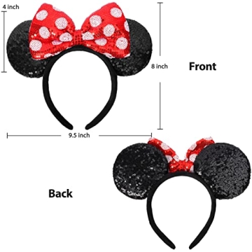 UNSPAZ Mouse Ears Headbands - Shiny Cosplay Accessory