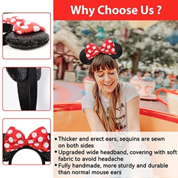 UNSPAZ Mouse Ears Headbands - Shiny Cosplay Accessory