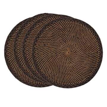 Woven Rattan Placemats Set of 4 by Saro Lifestyle