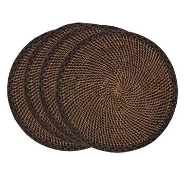 Woven Rattan Placemats Set of 4 by Saro Lifestyle