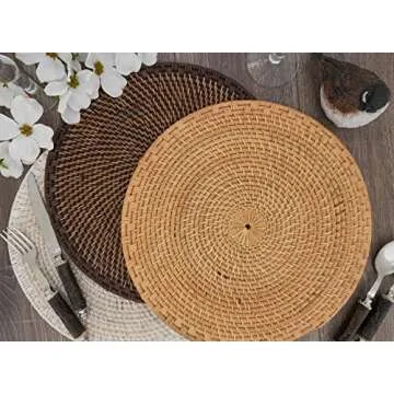 Woven Rattan Placemats Set of 4 by Saro Lifestyle