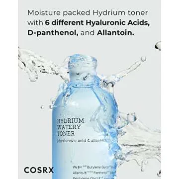 COSRX Hydrium Watery Toner, 280ml / 9.46 fl.oz | Moisturizing Korean Toner | Hyaluronic Acid, Allant...