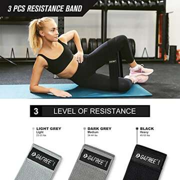 G4Free 7pcs Fitness Kit: Barbell Pad & Resistance Bands