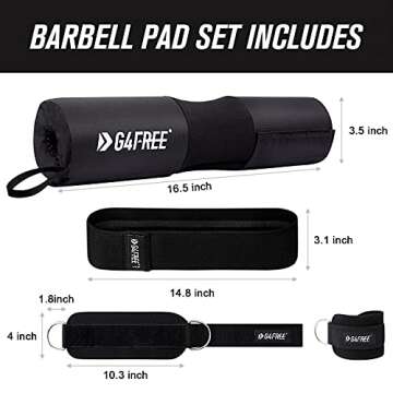 G4Free 7pcs Fitness Kit: Barbell Pad & Resistance Bands