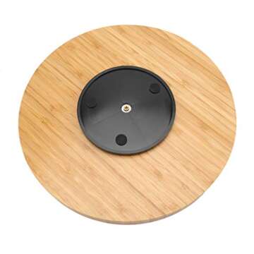 Fasmov 12 Inches Diameter Bamboo Lazy Susan Turntable, Spin Thicken Round Wood Tray Rotating Spice Rack for Kitchen Pantry Countertop Table